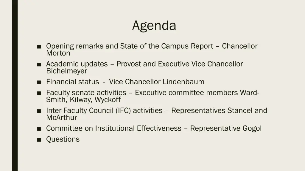 agenda