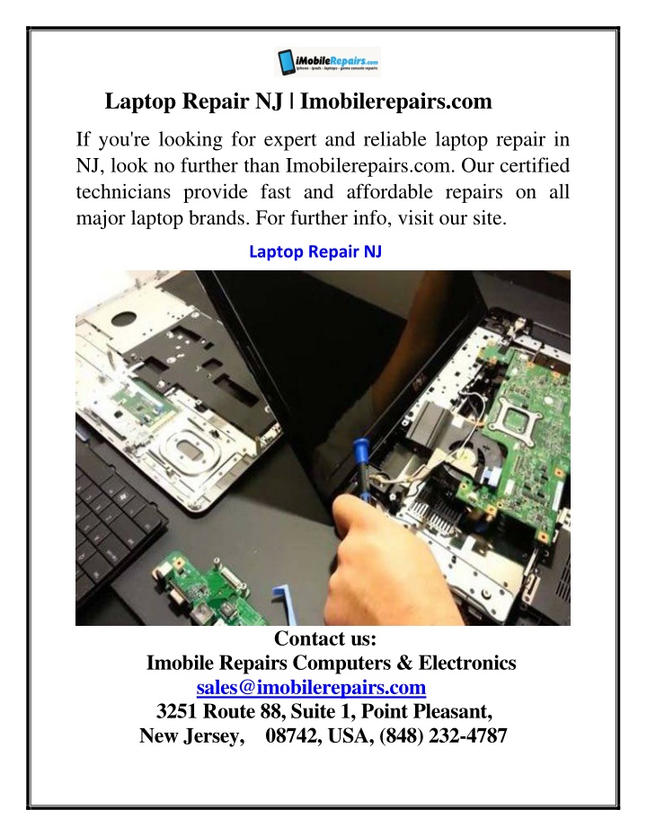 laptop repair nj imobilerepairs com
