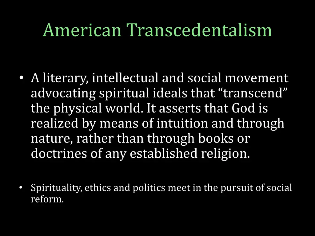 american transcedentalism 1