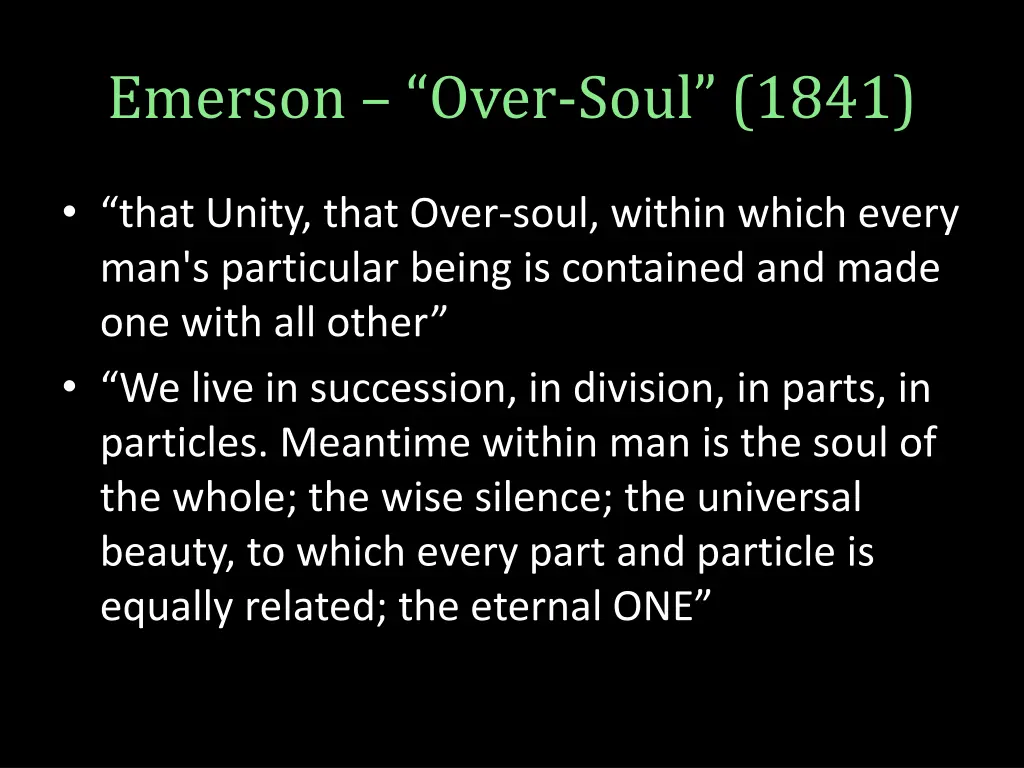 emerson over soul 1841