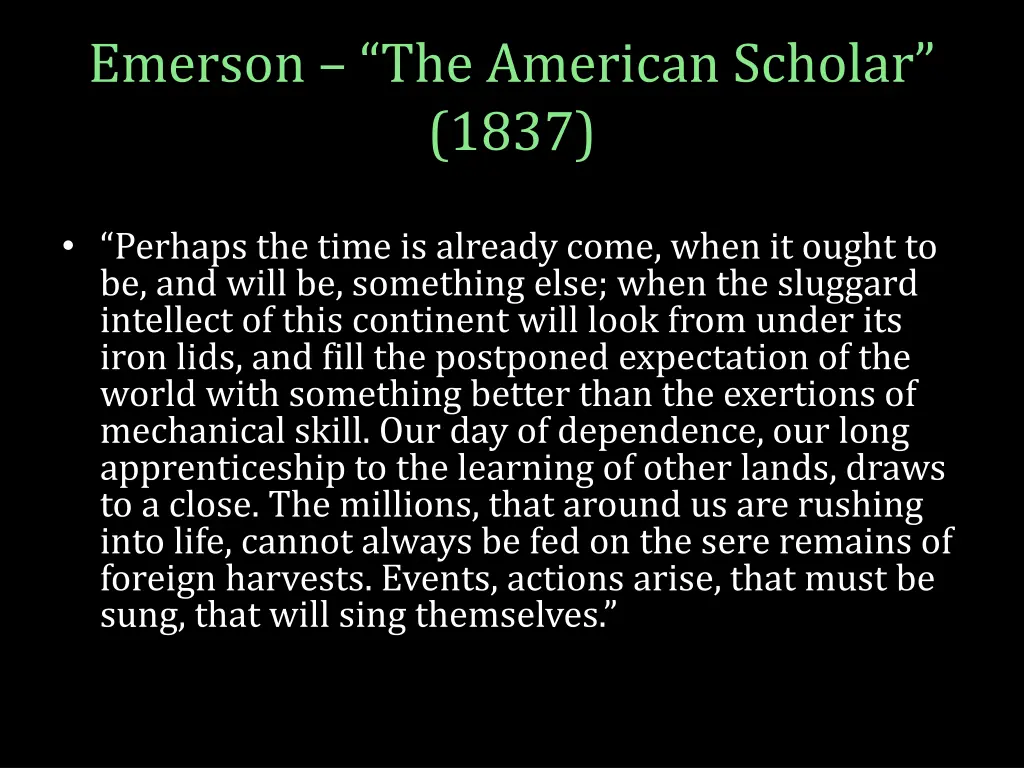 emerson the american scholar 1837