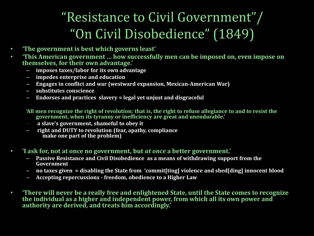 resistance to civil government on civil