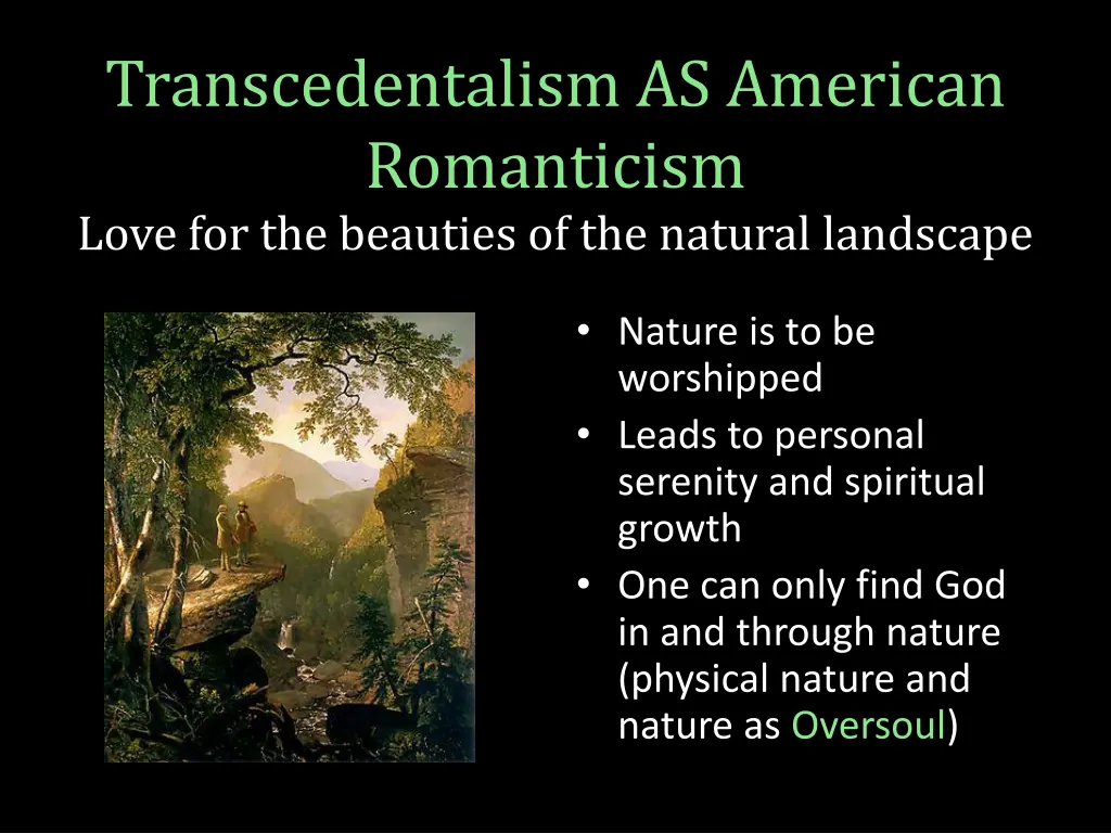 transcedentalism as american romanticism love