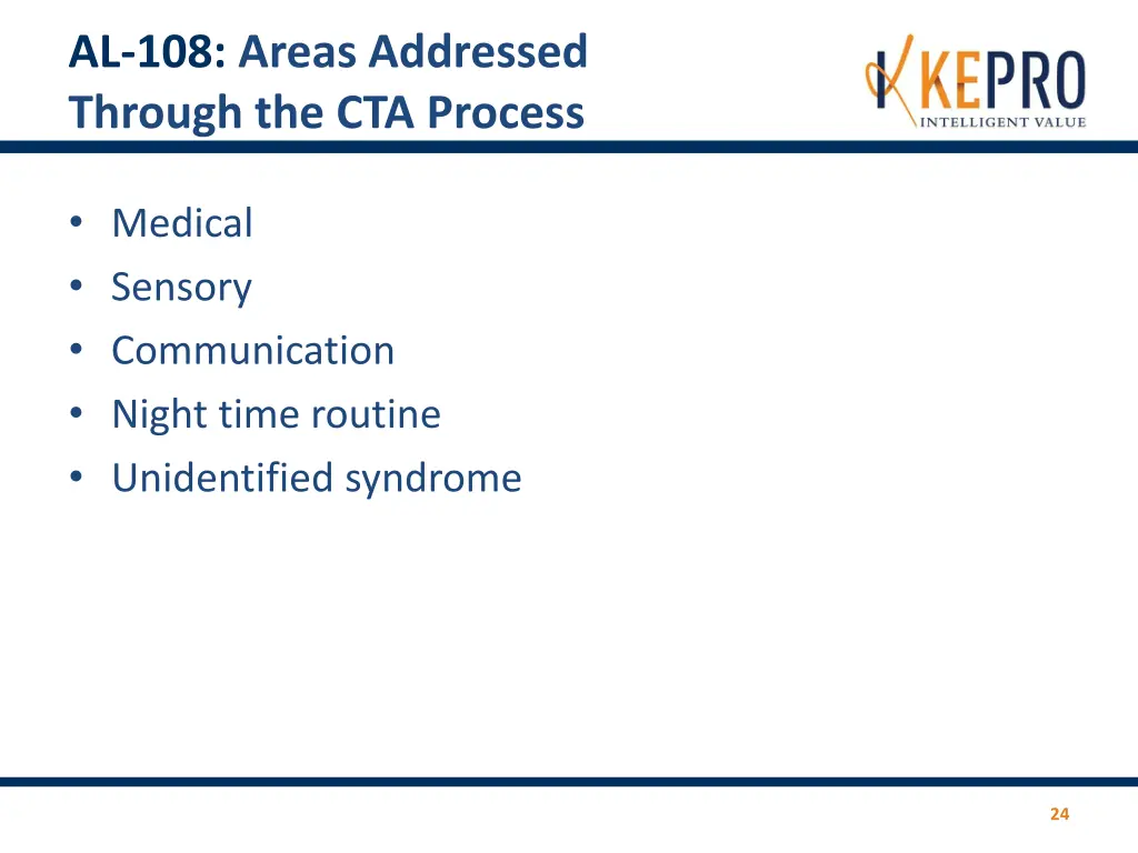 al 108 areas addressed through the cta process