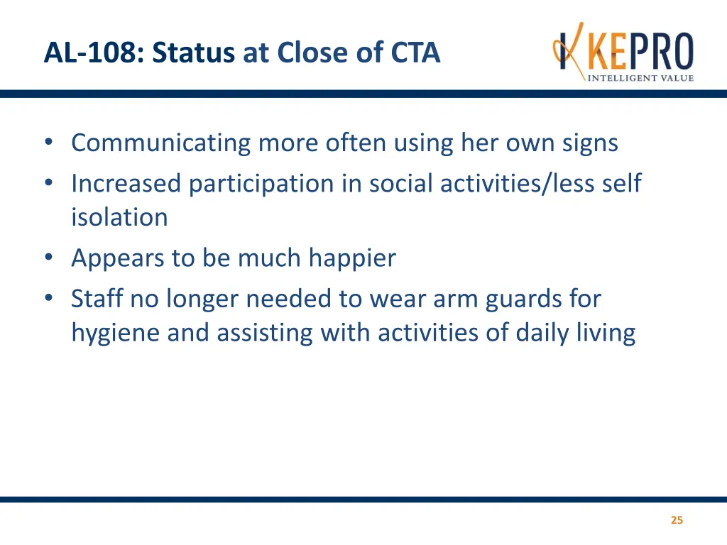 al 108 status at close of cta