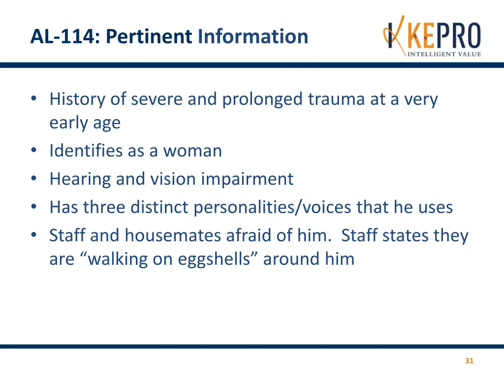al 114 pertinent information
