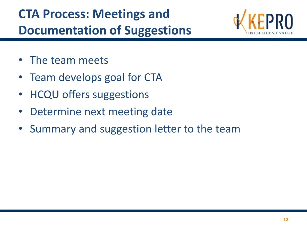 cta process meetings and documentation