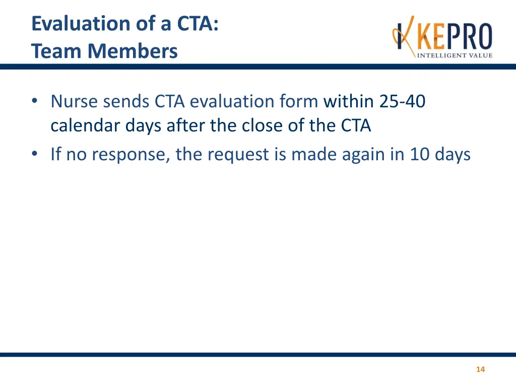 evaluation of a cta team members