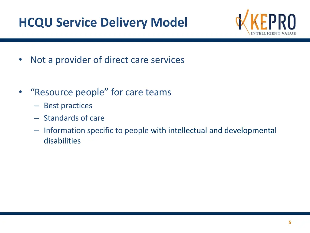 hcqu service delivery model