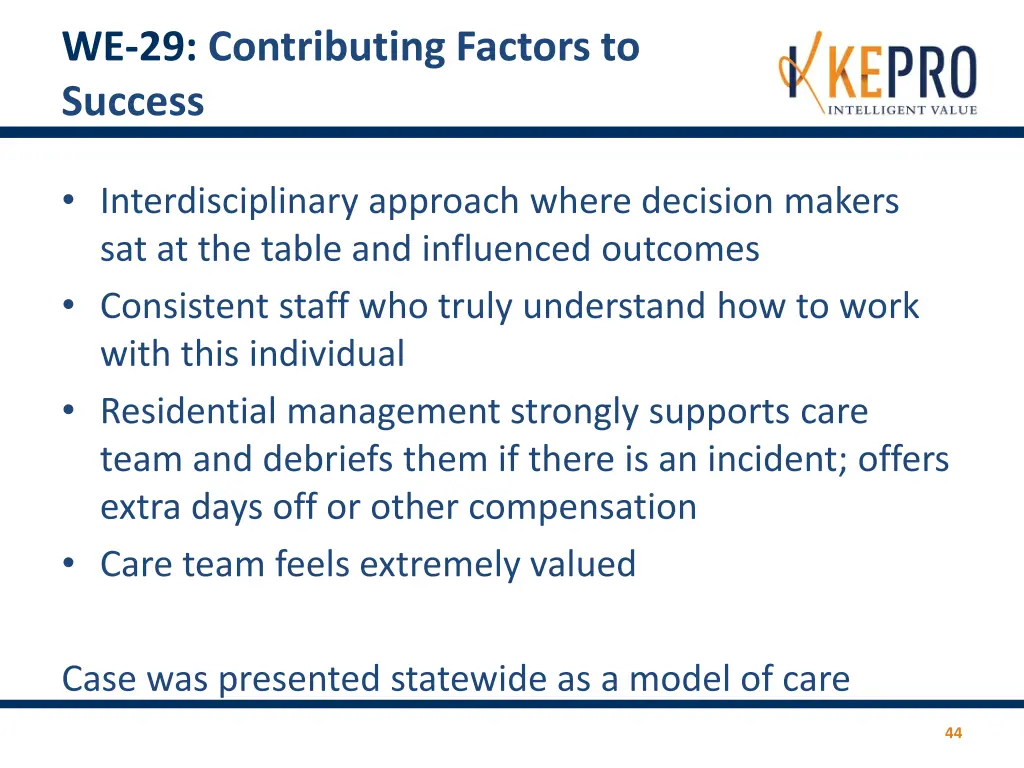 we 29 contributing factors to success