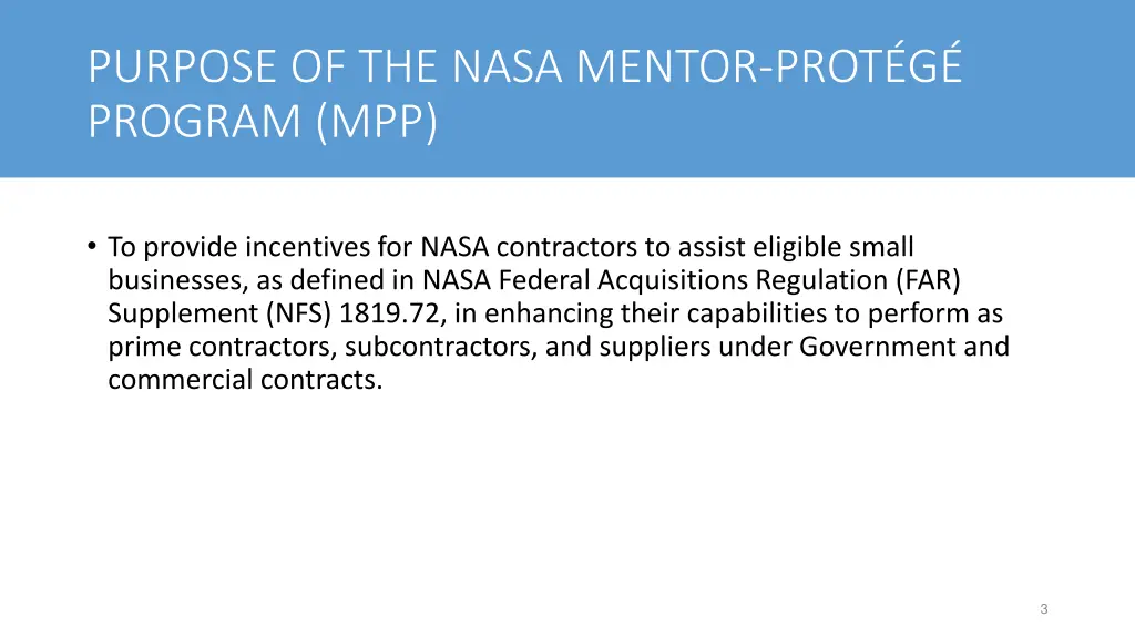 purpose of the nasa mentor prot g program mpp