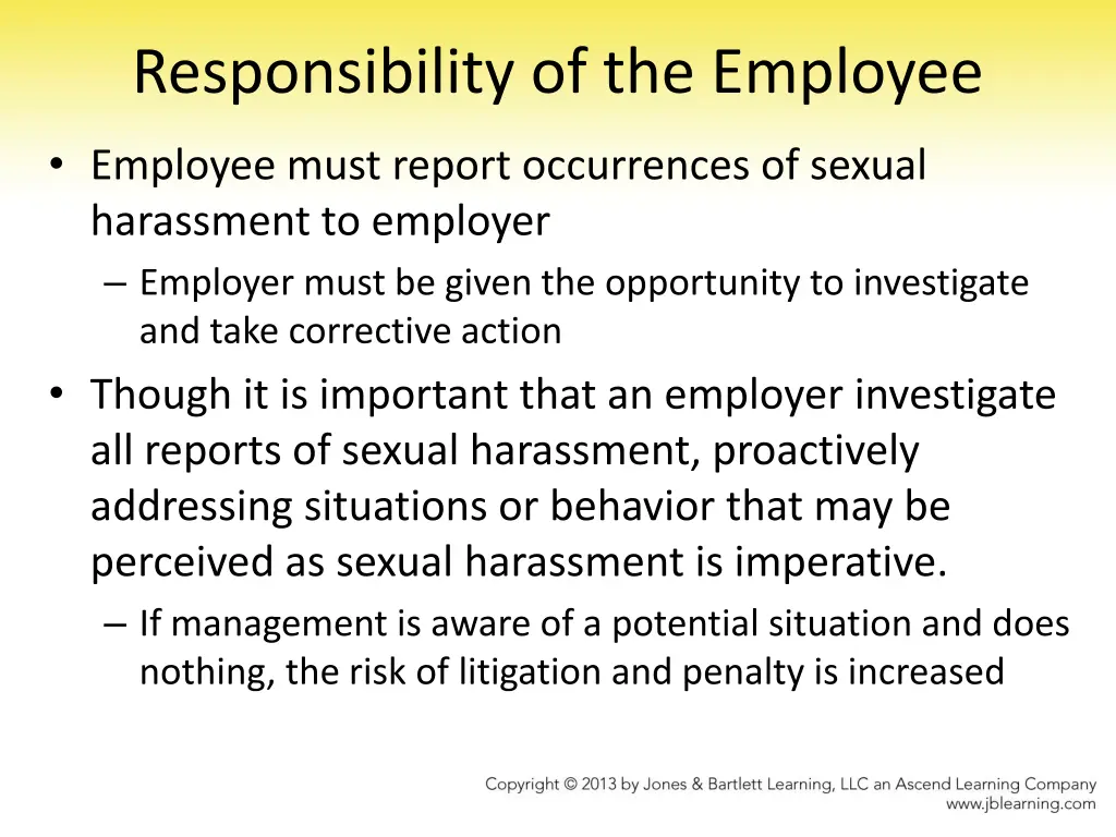 responsibility of the employee