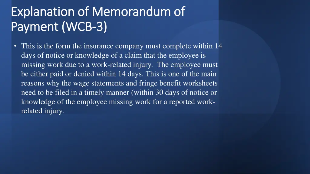 explanation of memorandum of explanation