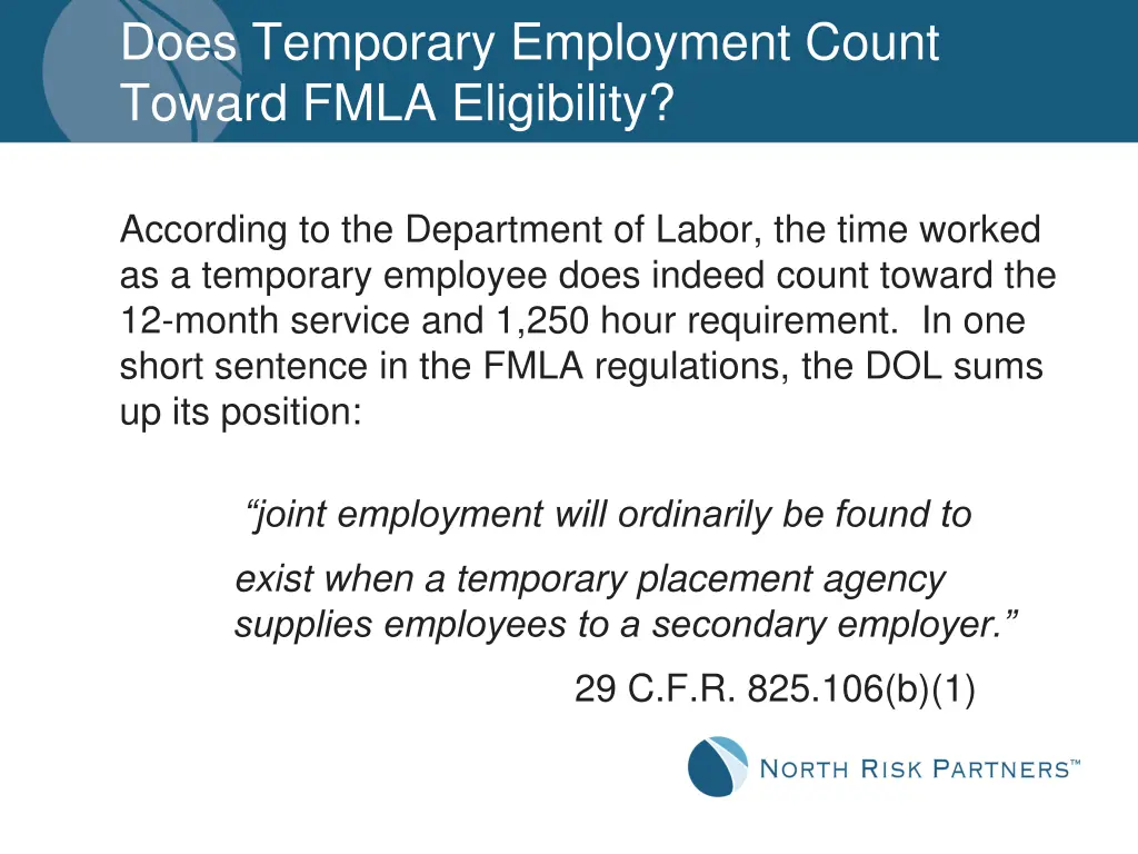 does temporary employment count toward fmla 2