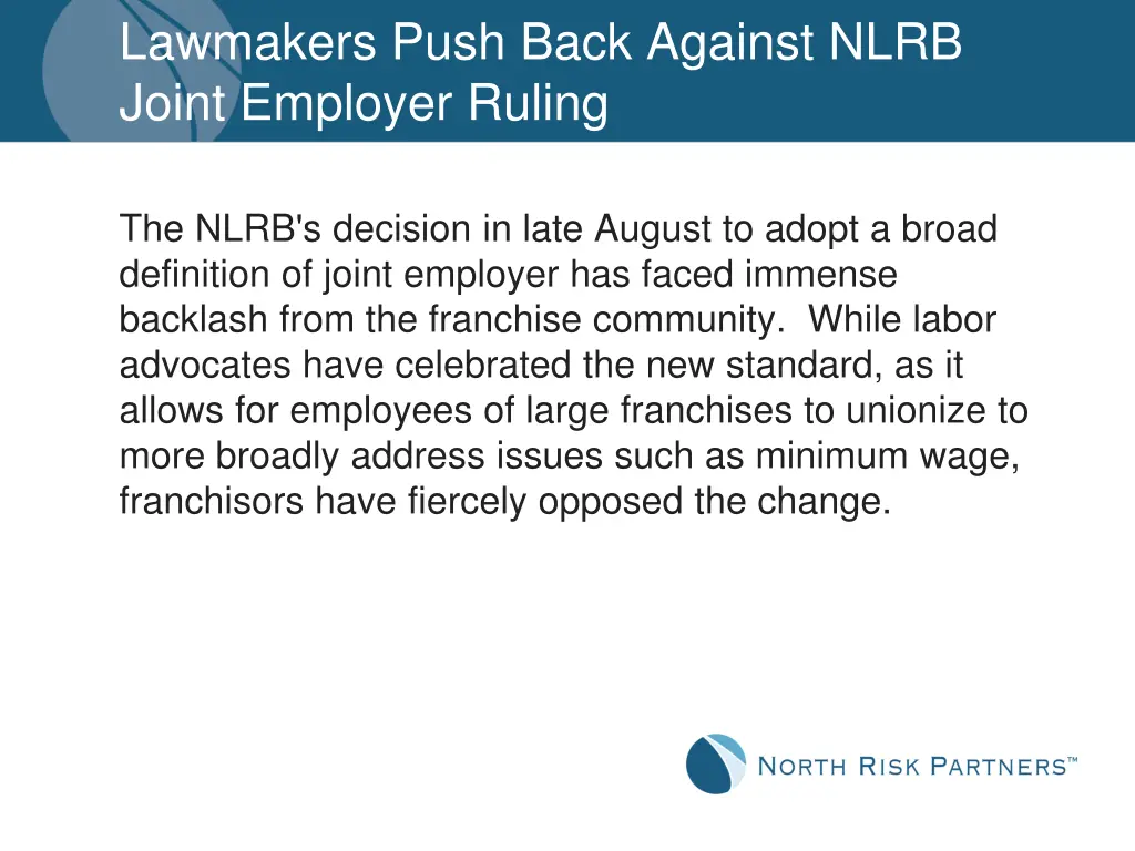 lawmakers push back against nlrb joint employer 3