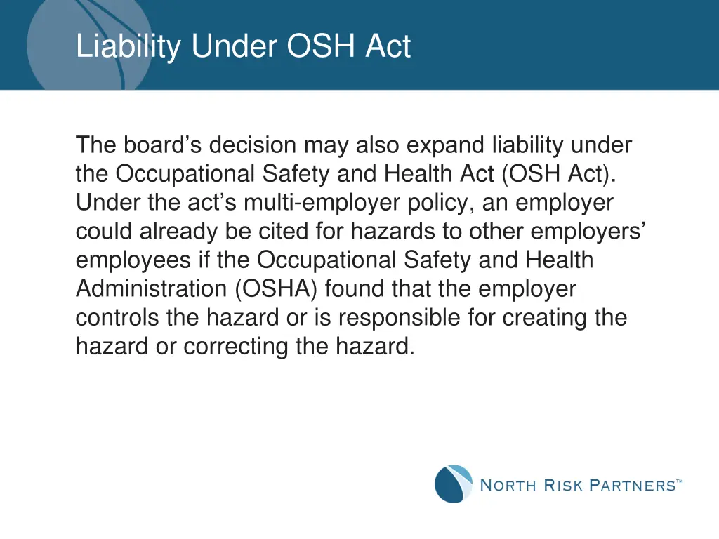 liability under osh act