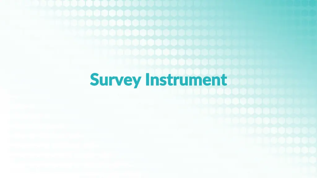 survey instrument survey instrument