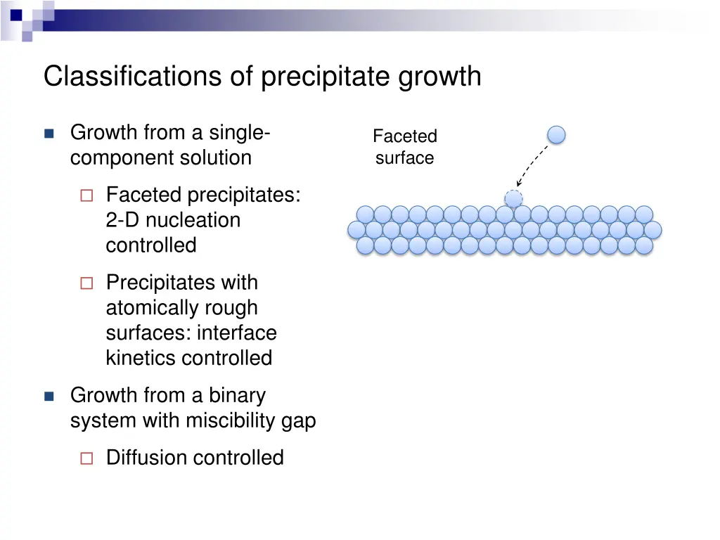 classifications of precipitate growth