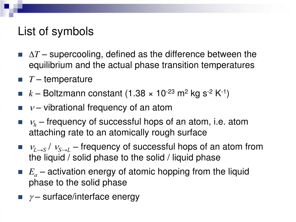 list of symbols