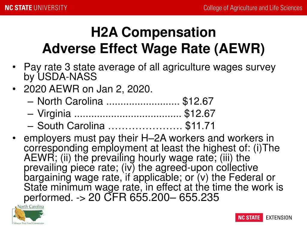 h2a compensation adverse effect wage rate aewr