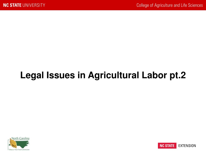 legal issues in agricultural labor pt 2