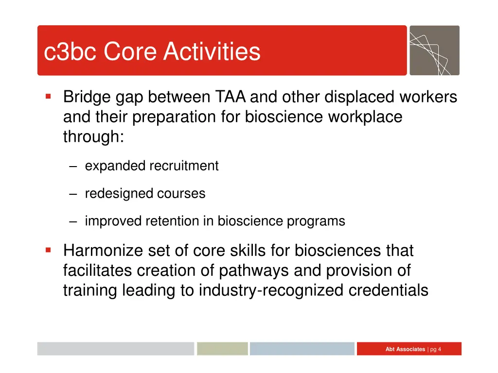c3bc core activities