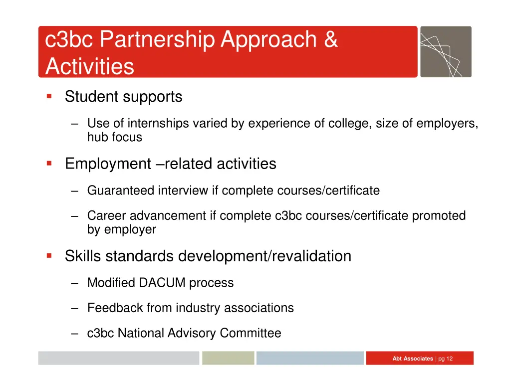 c3bc partnership approach activities student