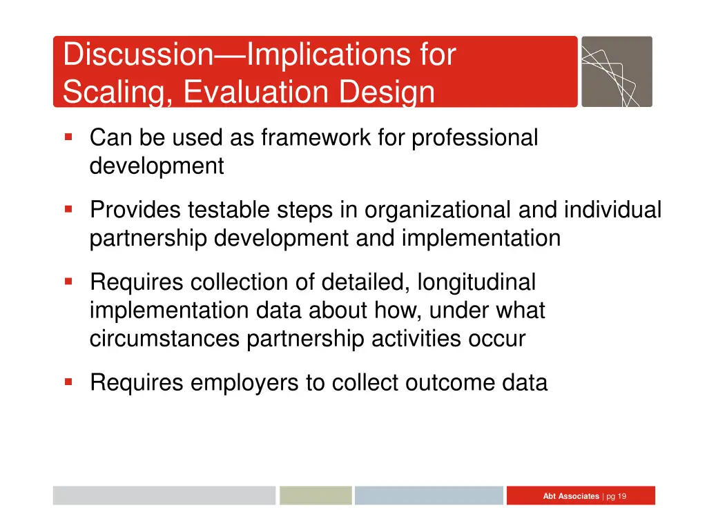 discussion implications for scaling evaluation
