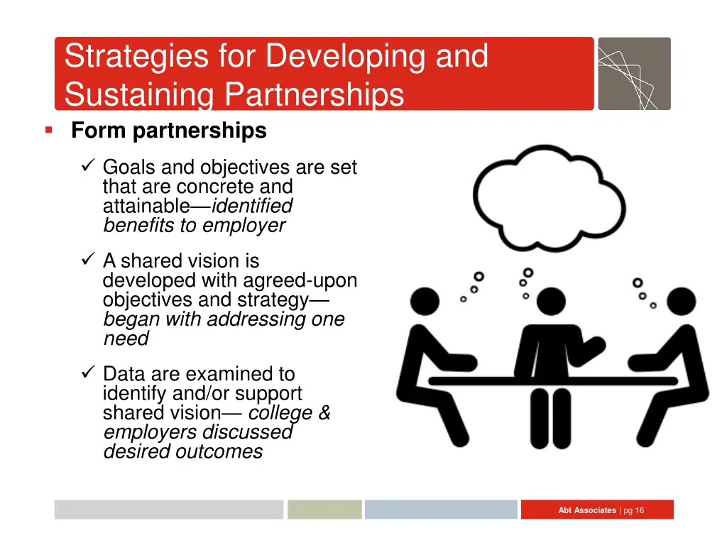 strategies for developing and sustaining 1