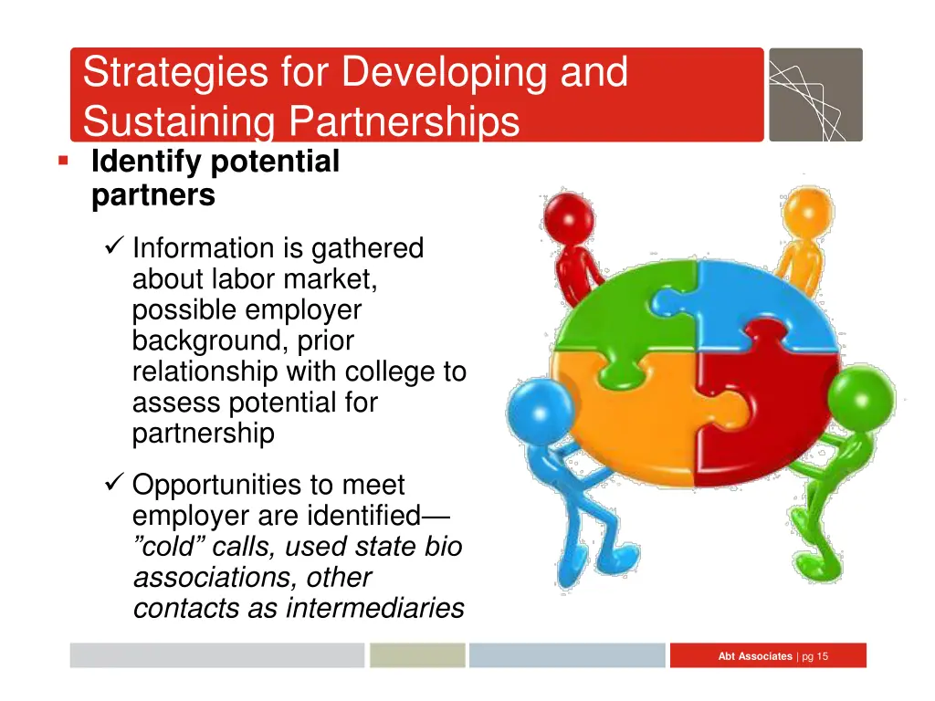 strategies for developing and sustaining