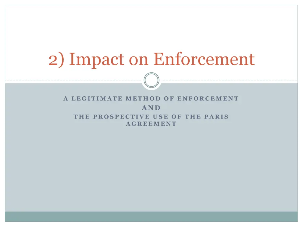 2 impact on enforcement