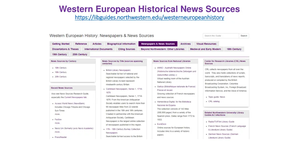 western european historical news sources https