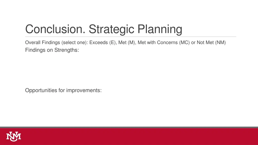 conclusion strategic planning