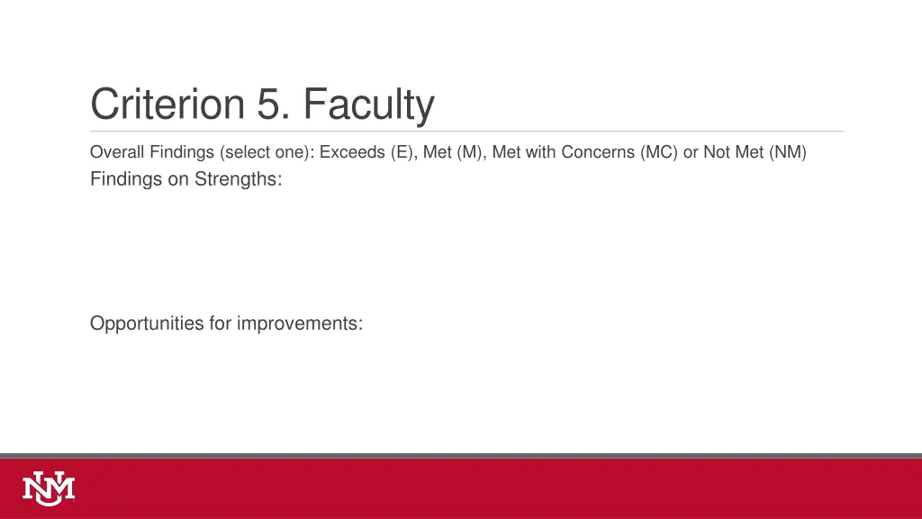 criterion 5 faculty