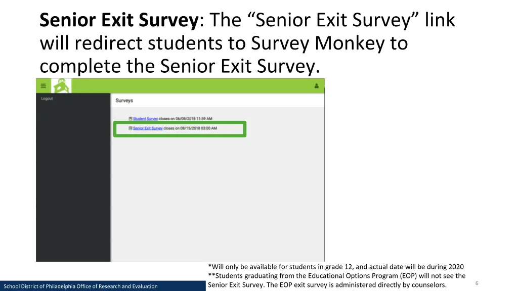 senior exit survey the senior exit survey link
