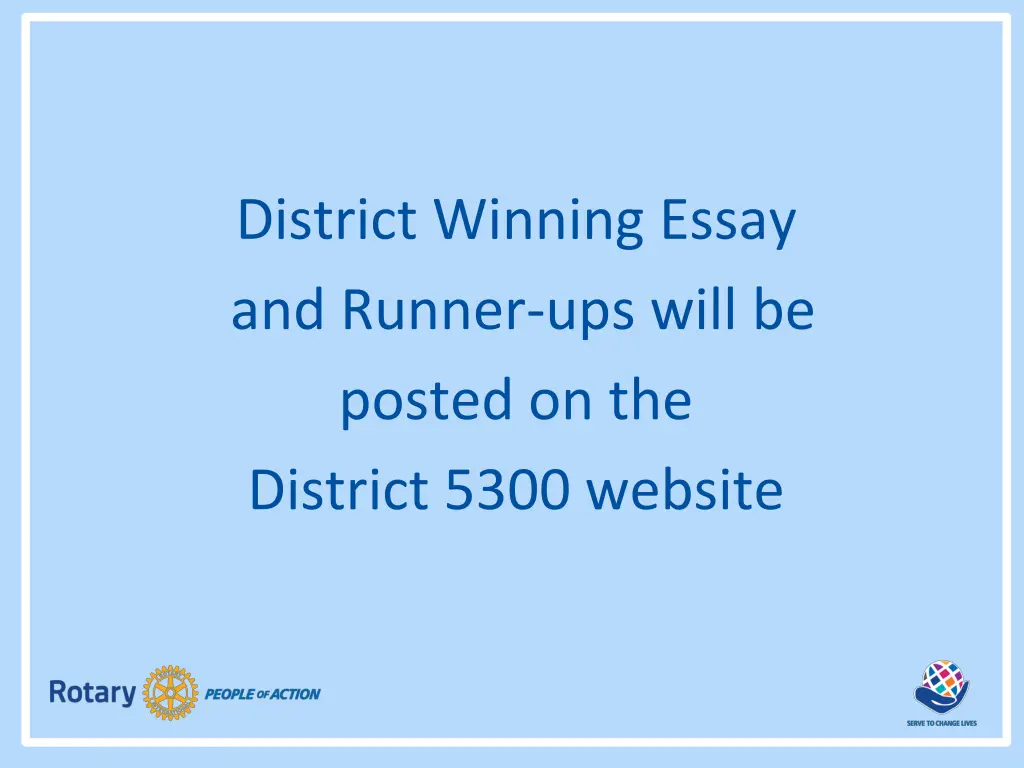 district winning essay and runner ups will