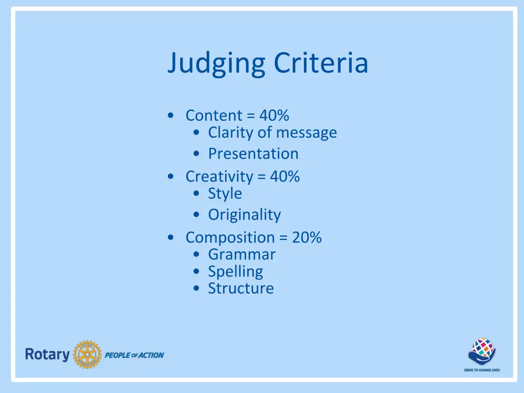 judging criteria