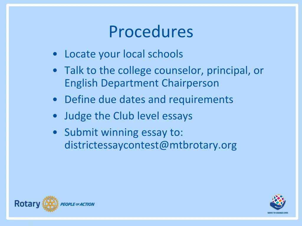 procedures