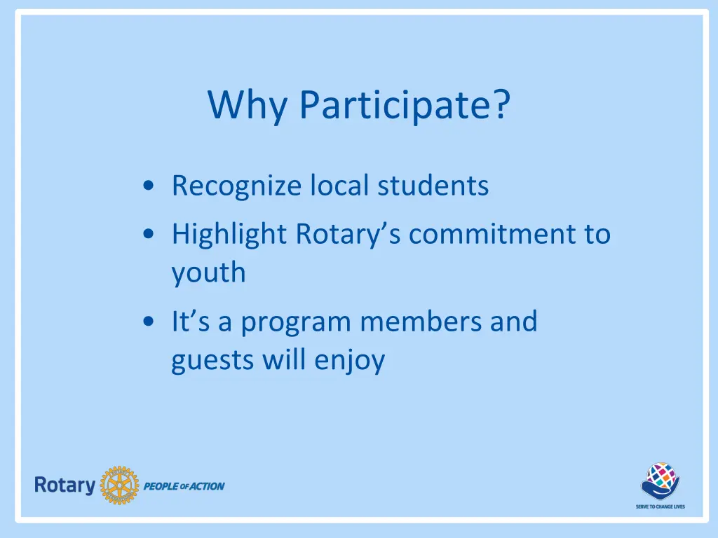 why participate