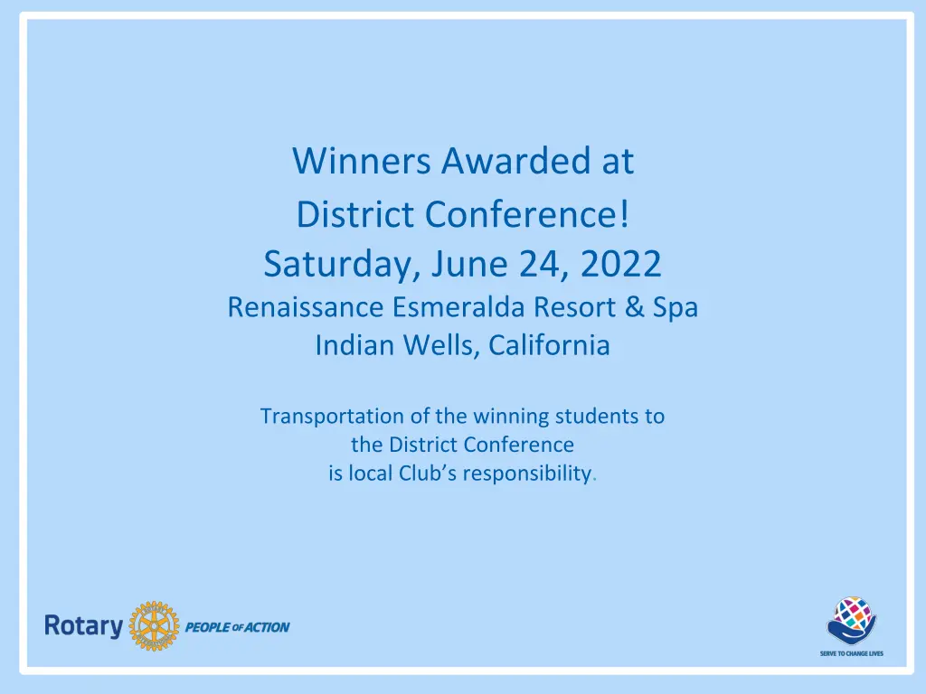 winners awarded at district conference saturday