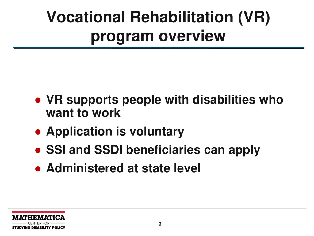 vocational rehabilitation vr program overview