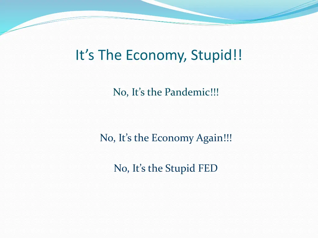it s the economy stupid