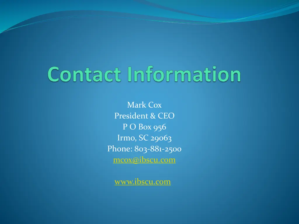 mark cox president ceo p o box 956 irmo sc 29063