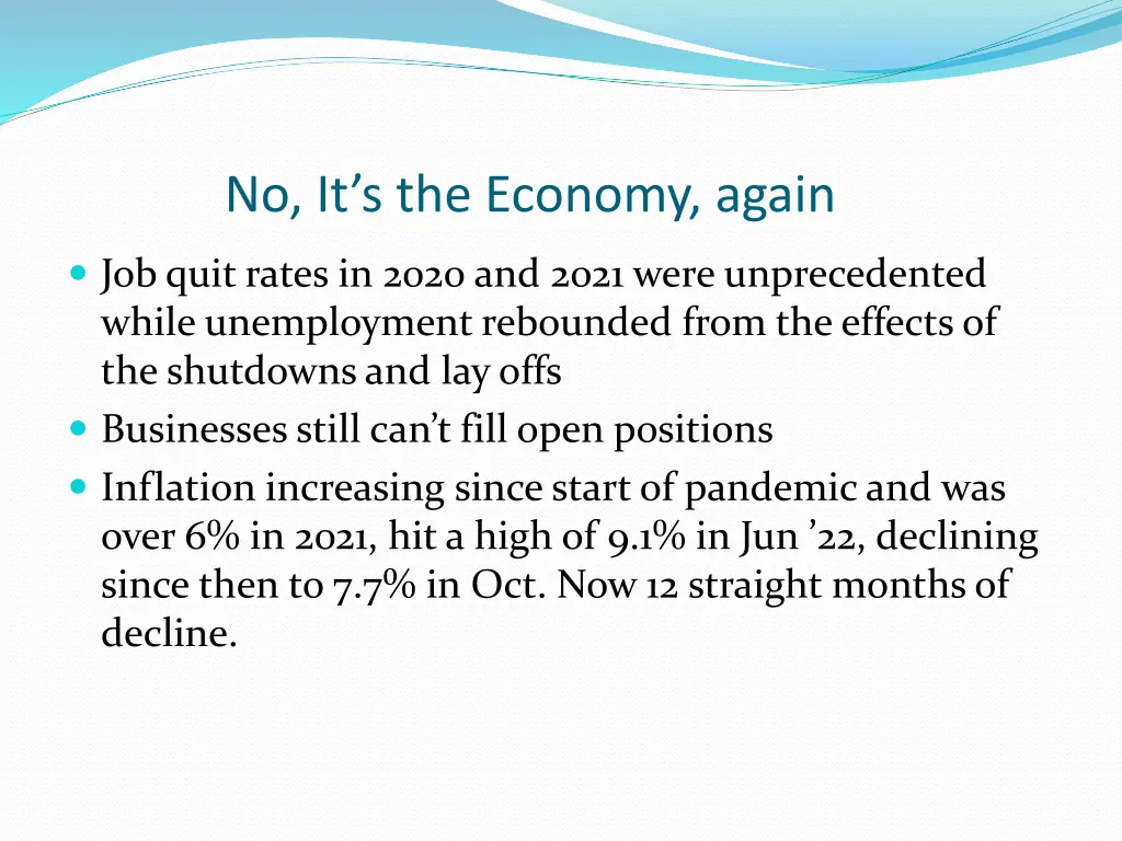 no it s the economy again