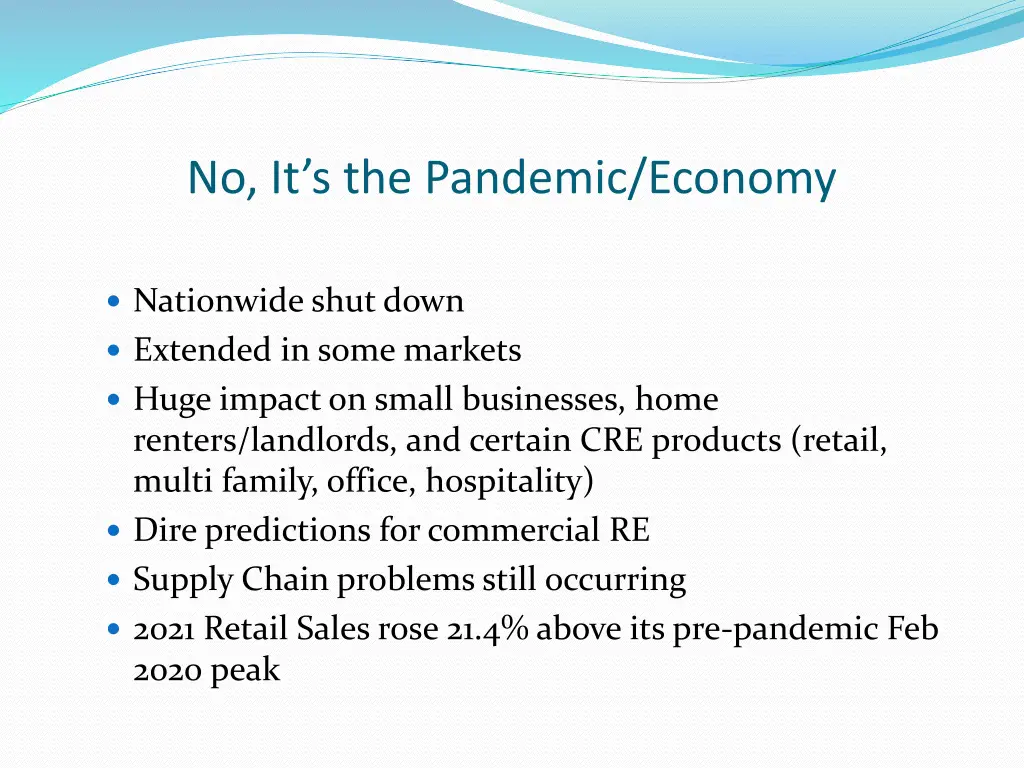 no it s the pandemic economy