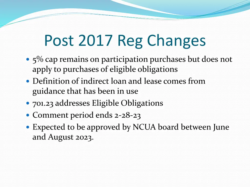 post 2017 reg changes 1