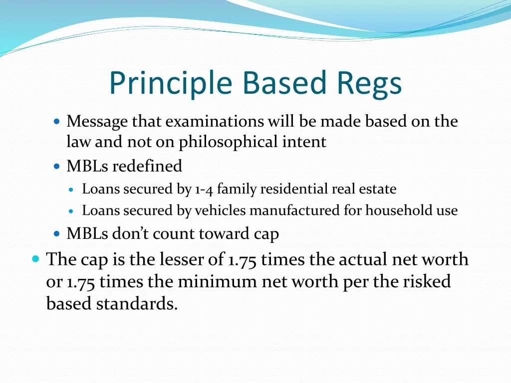 principle based regs