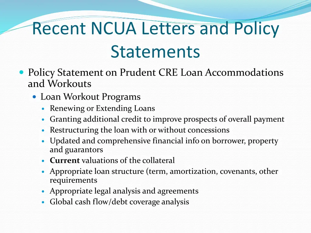 recent ncua letters and policy statements 3