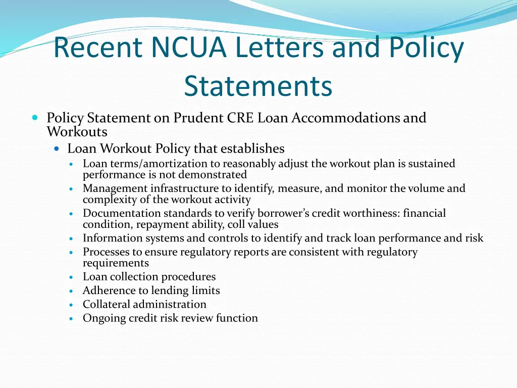 recent ncua letters and policy statements 4