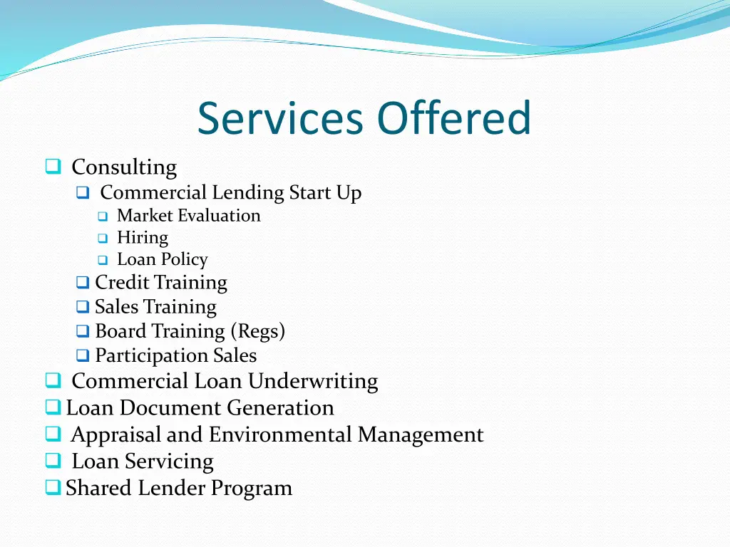 services offered